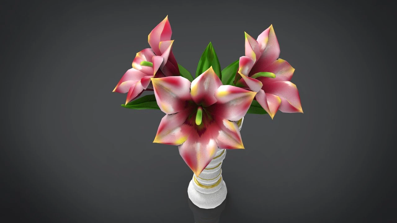 vase of flowers 3D Model .c4d .max .obj .3ds .fbx .stl .blend 