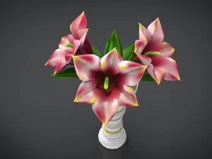 Vase mit Blumen 3D Modell
