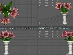 vase of flowers 3D Model