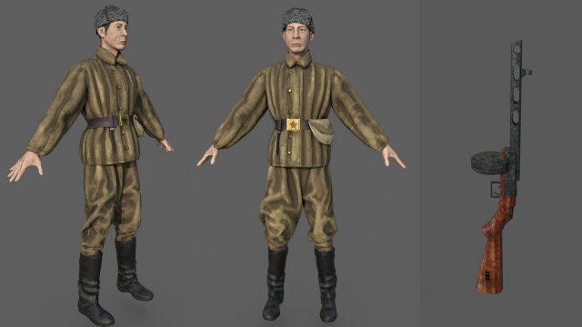 infanty guard 3D Модель .c4d .max .obj .3ds .fbx .stl .blend 