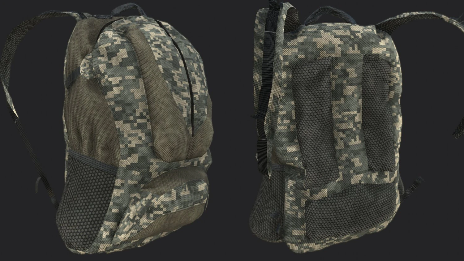 military backpack 3D Model .c4d .max .obj .3ds .fbx .stl .blend 