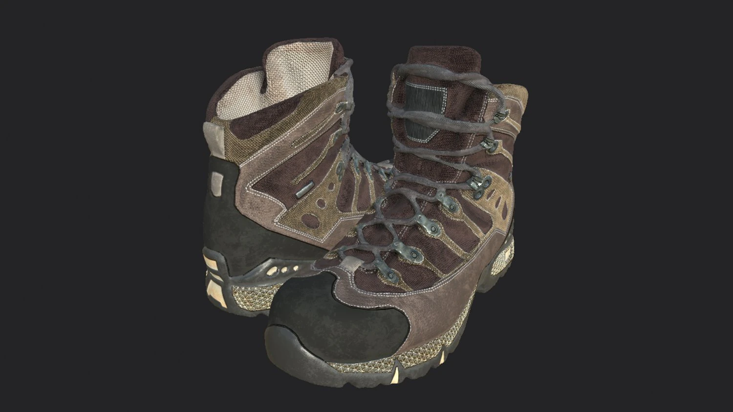 mountain boots 3D Model .c4d .max .obj .3ds .fbx .stl .blend 