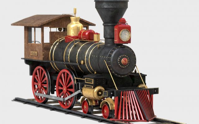 locomotive 3D Model .c4d .max .obj .3ds .fbx .stl .blend 