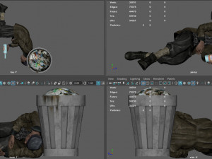 homeless alcoholic pose 3D Model