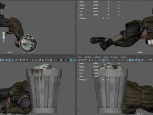 homeless alcoholic pose 3D Model