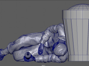 homeless alcoholic pose 3D Model