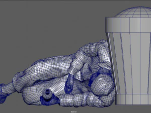 homeless alcoholic pose 3D Model