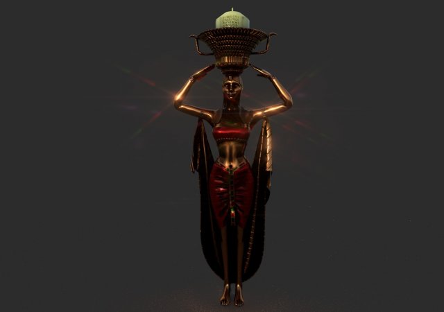 cleopatra statue 3D Модель .c4d .max .obj .3ds .fbx .stl .blend 