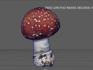 mushroom amanita Modello 3D
