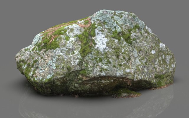 moss rock 2 3D Model .c4d .max .obj .3ds .fbx .stl .blend 
