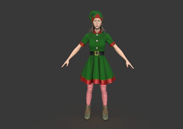 christmas elf 3D 모델 .c4d .max .obj .3ds .fbx .stl .blend 