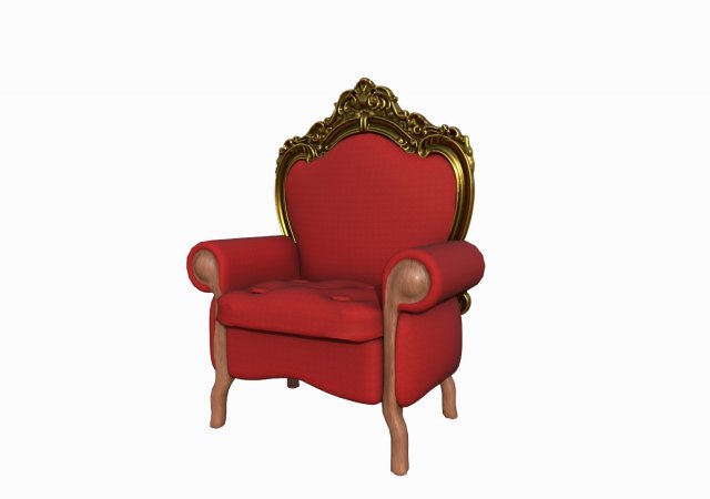 santa claus chair 3D Modell .c4d .max .obj .3ds .fbx .stl .blend