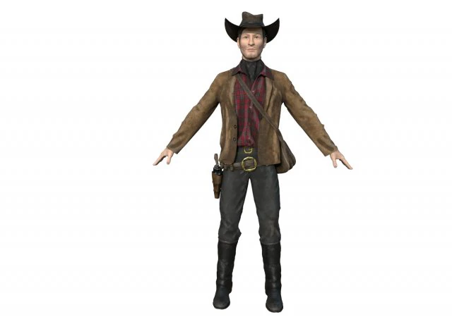 vaquero Modelo 3D .c4d .max .obj .3ds .fbx .stl .blend 