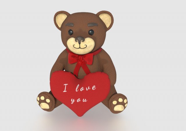 teddy i love you 3D मॉडल .c4d .max .obj .3ds .fbx .stl .blend 
