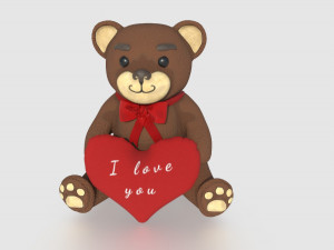 teddy i love you 3D Модель