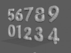 气球号码金 3D 模型