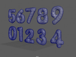 balloon number gold 3D Model
