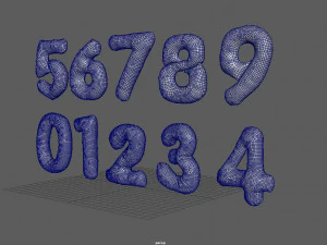 气球号码金 3D 模型