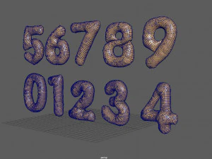 气球号码金 3D 模型