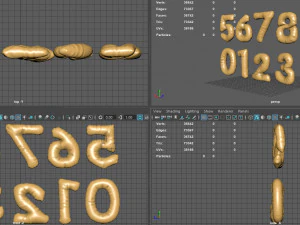 气球号码金 3D 模型