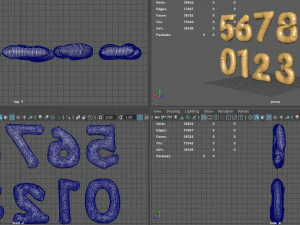 气球号码金 3D 模型