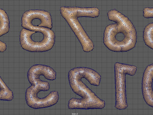 balloon number gold 3D Model