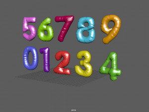 balloon number color 3D Model