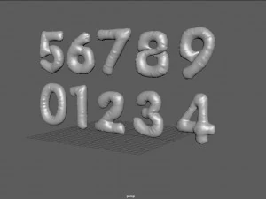 balloon number color 3D Model