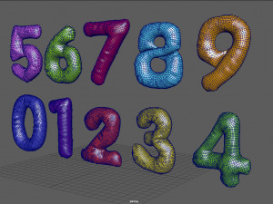 balloon number color 3D Model