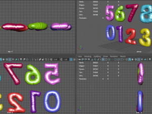 balloon number color 3D Model