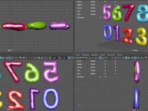 balloon number color 3D Model