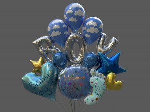 baby boy balloon 3D 모델