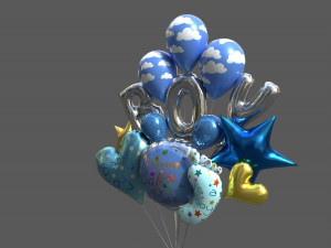 baby boy balloon 3D 모델