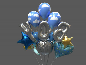 baby boy balloon 3D 모델