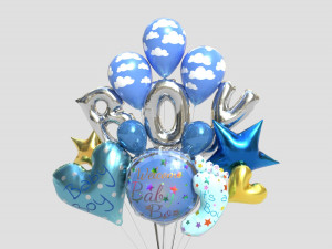 baby boy balloon 3D मॉडल