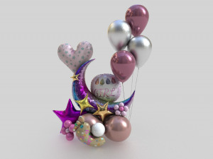 baby girl balloon Modelo 3D