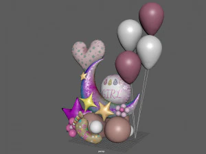 baby girl balloon 3D Model