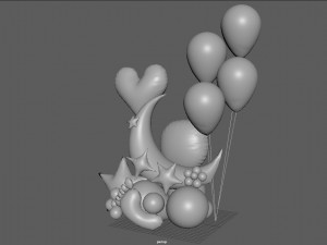 baby girl balloon Modelo 3D