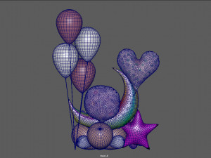 baby girl balloon Modelo 3D