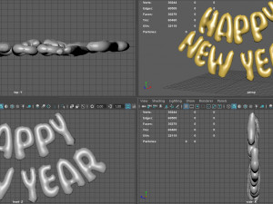 happy new year Modelo 3D