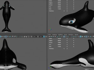 pływająca orka Model 3D