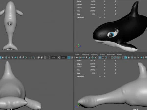 pływająca orka Model 3D