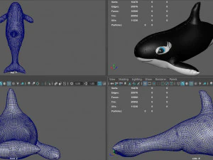 pływająca orka Model 3D