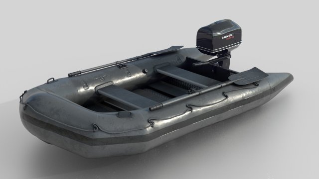 assault boat 3D Модель .c4d .max .obj .3ds .fbx .stl .blend 