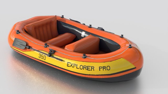 inflatable boat 3 3D Model .c4d .max .obj .3ds .fbx .stl .blend 