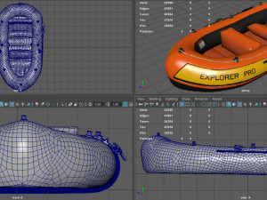 inflatable boat 3 3D Model