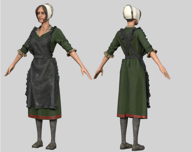 peasant woman Modello 3D .c4d .max .obj .3ds .fbx .stl .blend 