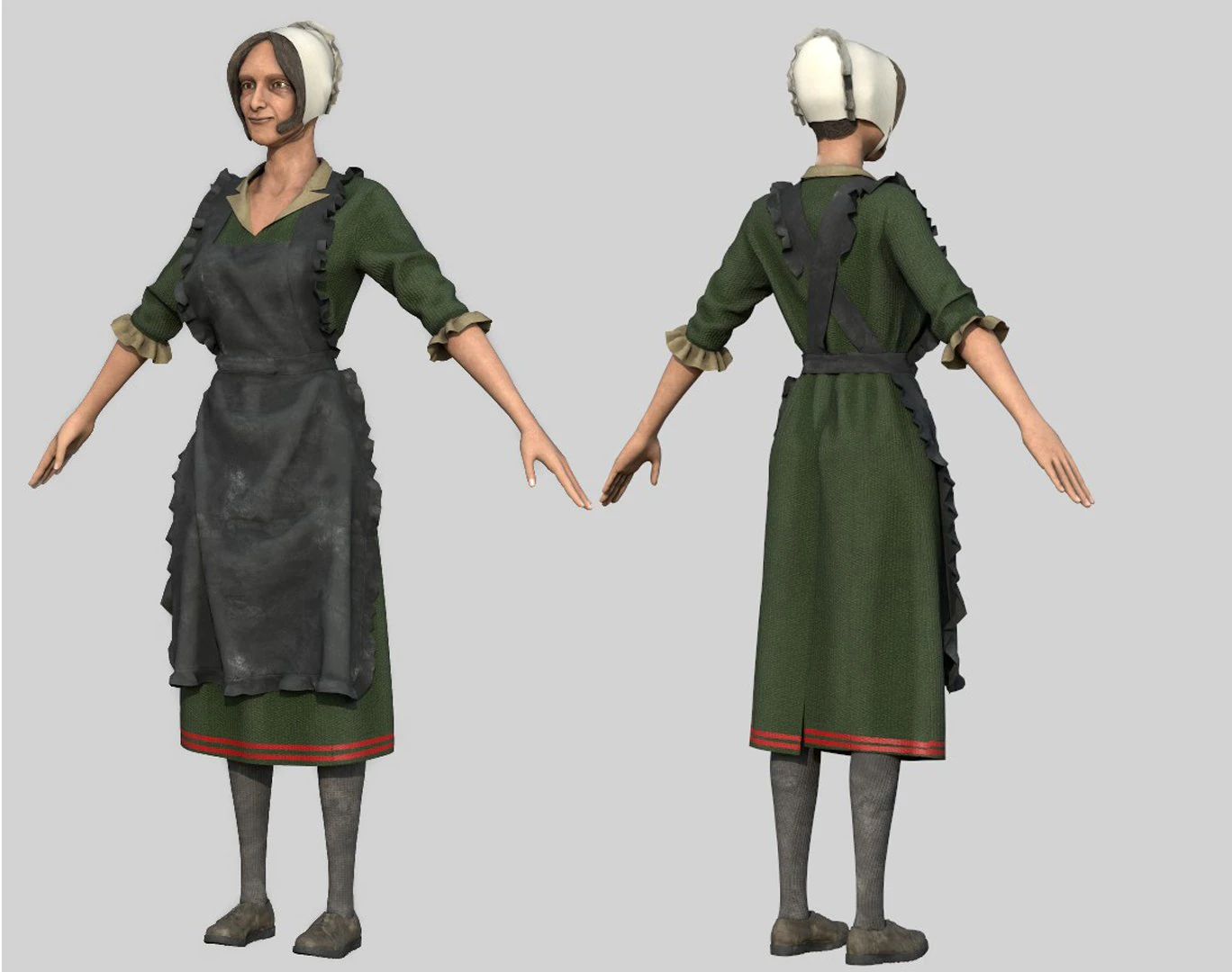 peasant woman 3D Model .c4d .max .obj .3ds .fbx .stl .blend