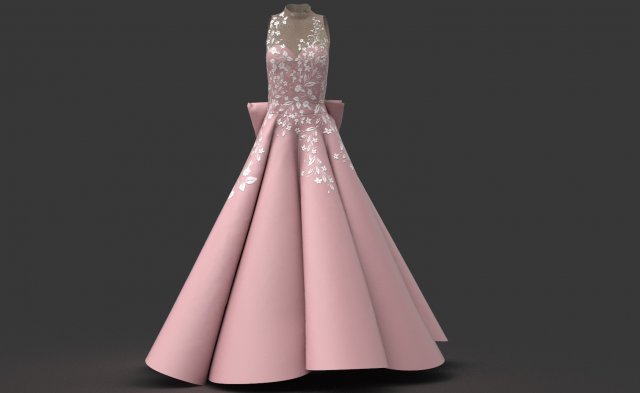 prom dress 2 Modèle 3D .c4d .max .obj .3ds .fbx .stl .blend 