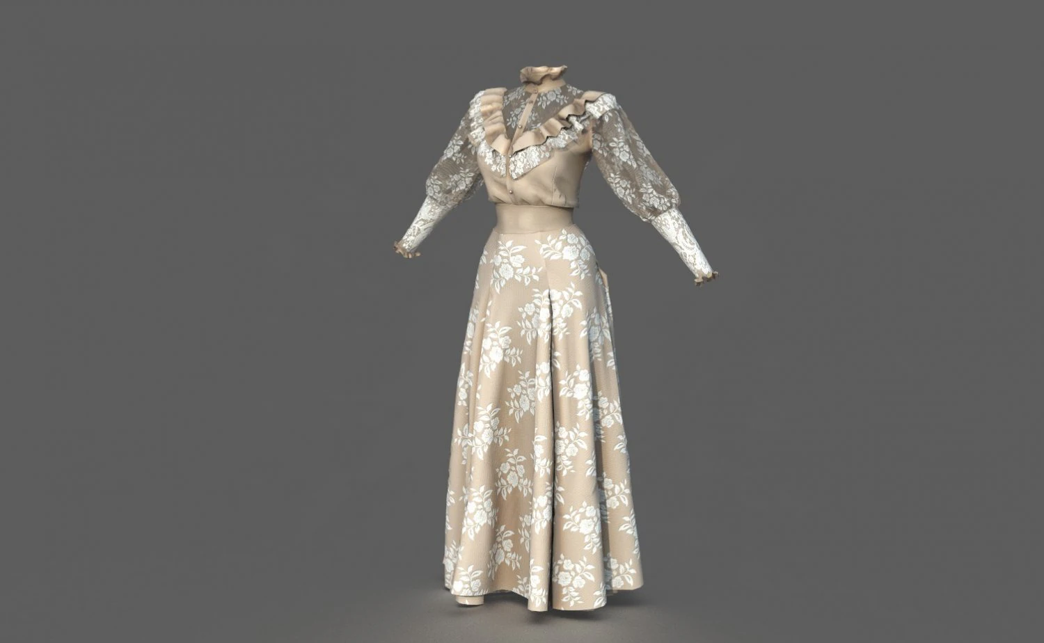 tea dress 3D Model .c4d .max .obj .3ds .fbx .stl .blend 